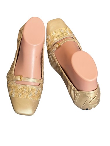 TOD’S Ballerine TOD'S punta quadrata oro e paillettes taglia 8