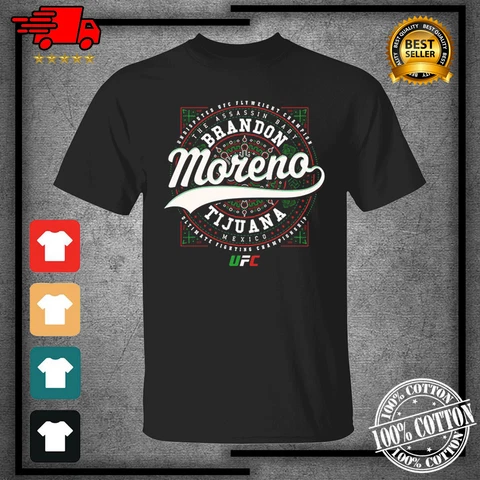 Men's UFC Brandon Moreno Tijuana Crest T-shirt - Black Cover