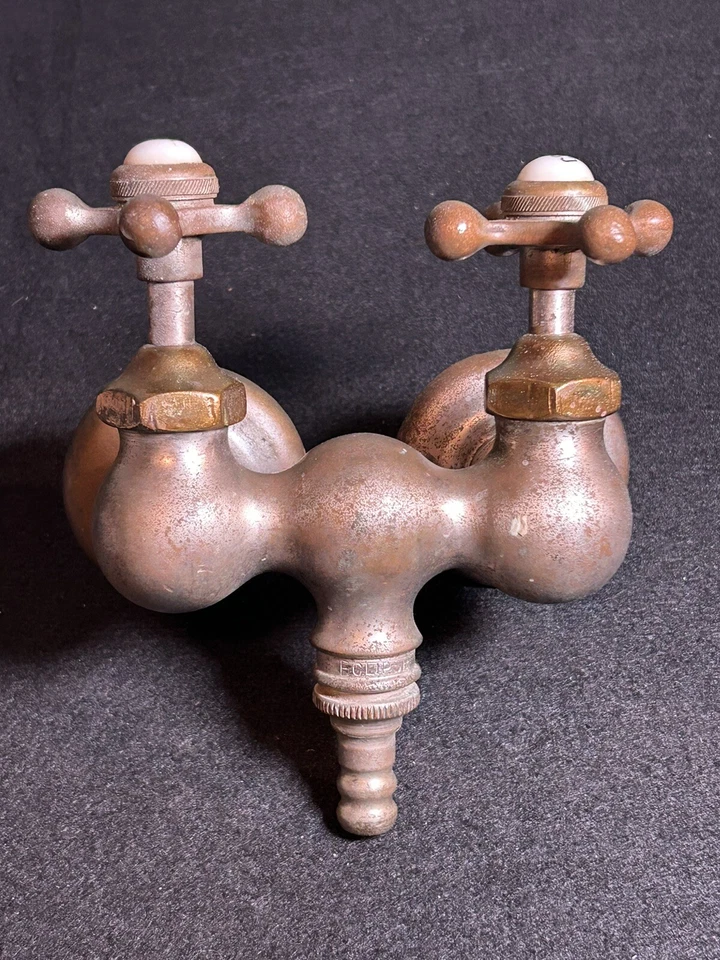vintage brass Steampunk Eclipse faucet hot cold  for parts or repair - Image 1 of 4