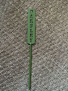 Green Garden Parsley Herb Plant Vegetable Tag Marker w Stake