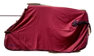 60" EOUS wool horse rug/dress sheet w/braided hip Berry Midnight w/Navy trim - Picture 1 of 6