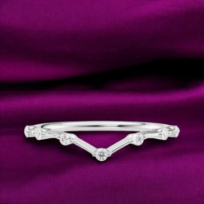 Lab Created Wedding Round Cut Diamond Band Gold 0.15 Carat 1.5 MM 950 Platinum - Image 1 of 4