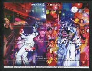 Turkmenistan Commemorative Souvenir Stamp Sheet - Hollywood 20th Century Dreams - Picture 1 of 1