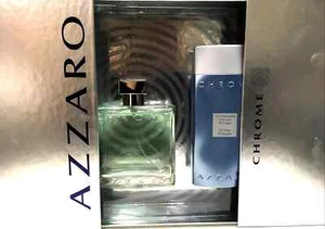 NEW AZZARO CHROME 2 PC SET 3.4 FL OZ EDT+ SHAMPOO 6.8 - box might be damagd - Picture 1 of 3