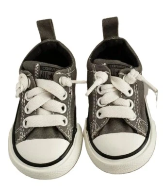 Tênis infantil Converse All Star tamanho 3 cinza carvão com cadarço moda 726091F - Imagem 1 de 4