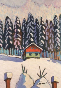 Tarjeta artística: Gabriele Münter - Abetos en invierno - Imagen 1 de 1