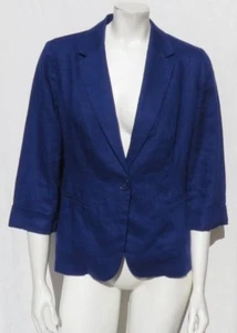 Chicos dunkelblauer leichter waschbarer Leinenblazer Jacke Top Größe 1 8 10 M gebraucht, in einwandfreiem Zustand - Bild 1 von 6