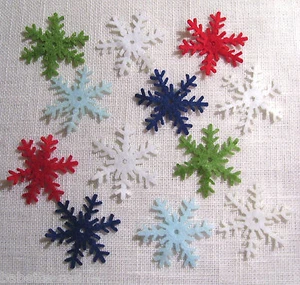 LOT de 12 APPLIQUES ÉTOILE de NEIGE FLOCON DE NOËL FEUTRINE Scrapbooking - N°10E - Picture 1 of 4