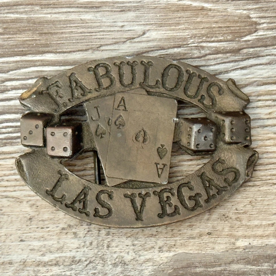 De colección Fabuloso Las Vegas Jack & Ace Spades Dados Juego Casino Dezy Cinturón Hebilla Foto 1 de 4