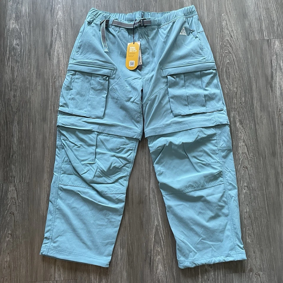 Nike Men S ACG Smith Summit 2 In 1 Cargo Pants Denim Turquoise FN0428-464