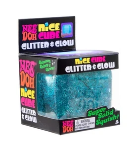 Needoh Glitter And Glow Nice Cube Fidget Toy 2.25 Inch (x1 Supplied - Blue) - Picture 1 of 1