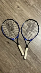 Lot Of 2 Prince Shark 25 Tennis Racquet Blue Force 3 Stability Excellent Cond - Picture 1 of 8