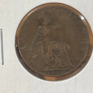 1921 Great Britain Half Penny UK 1/2 F3133 - Picture 1 of 2