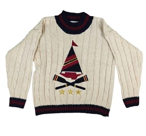 Vintage Good Lad Cream Cable Knit Sweater Boys 4T With Nautical Design NEW - Picture 1 of 10