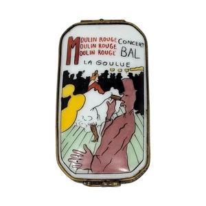 Limoges französische Schmuckschatulle Moulin Rouge Konzert Bal La Goulue Gitarrenschließe selten - Bild 1 von 13