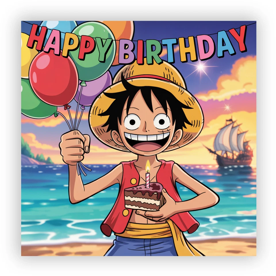Handmade Luffy Birthday Card - Image 1 of 1
