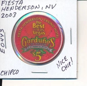 5 $ CASINO CHIP - FIESTA HENDERSON NV 2003 CHIPCO #E0443 GARDUNO'S BEST IN VEGAS - Bild 1 von 2