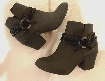 BLOWFISH Negro Cremallera Botines Botas Zapatos Talla 6 con Doble Trenza Foto 1 de 4