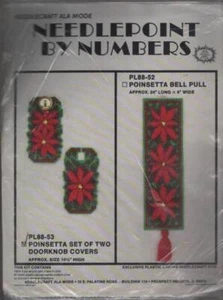 ¡¡¡De colección!!! ¡¡¡Nip!!! KIT DE LONA DE PLÁSTICO POINSETTIA JUEGO DE 2 CUBIERTAS DE POMO DE PUERTA - Imagen 1 de 2
