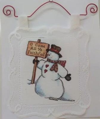 Colgante de pared de encaje - muñeco de nieve 10 x 8 pulgadas Foto 1 de 2
