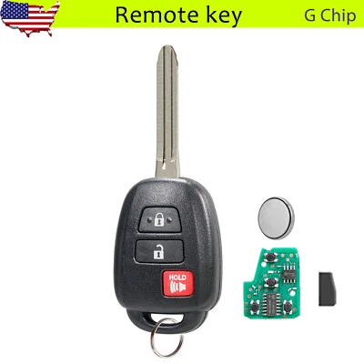Para 2012 2013 2014 2015 2016 Toyota Prius C Entrada Control Remoto Llavero Chip G Foto 1 de 4