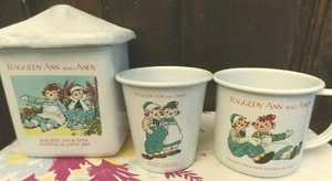 Rare 2007 Raggedy Ann & Andy Festival in Japan Enamel Canister Cup Glass set - Picture 1 of 11