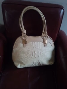 MARINO ORLANDI Italian LEATHER dome bag XL satchel tote EUC Beautiful reptile - Picture 1 of 11
