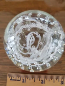 Caithness Scotland Glass Clear Whirlygig Abstract Paperweight Controlled Bubbles - Picture 1 of 7