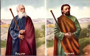 AK Philipp und Thomas Jünger Christi geteilt hinten unbespielt - Bild 1 von 2