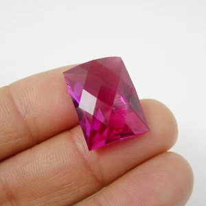 31.04 ct Princess Cut 20x15mm Pink Tourmaline Created Large Statement Gemstones - Picture 1 of 7