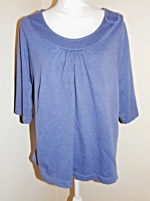 Blusa Top Mujer Azul - Talla 18W/20W - Esencial - Adornada con Botón @ Cuello Foto 1 de 2