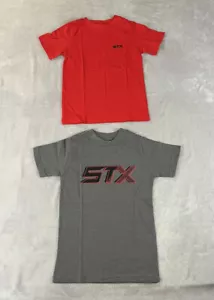 STX Kinder 2er Set Kurzarm Shirts rot grau Größe 4 - Bild 1 von 4