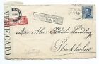 ITALY: Censored cover Livono to Sweden 1916, advertiing, arr.canc.(2)