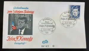 Germany 1964 FDC First Day Cover Gedenkmarke Kennedy Numbered - Picture 1 of 1