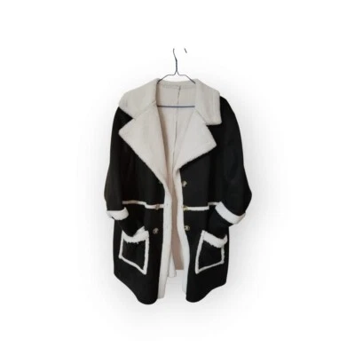 Women's jacket lined with soft fur, black and white, buttons, 2X, very elegant - Image 1 of 4