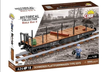COBI 6284  german Train Lorry WWII  SCHWERER PLATTFORMWAGEN TYPE SSYS scale 1:35 - Image 1 of 4