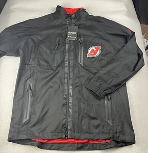 FANATICS NHL New Jersey Devils Windbreaker Jacket Size Large Black Full Zip NWT - Picture 1 of 11