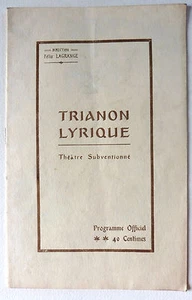 PROGRAMM OPERETTE TRIANON LYRIQUE LA MASKOTTE h848 - Bild 1 von 3
