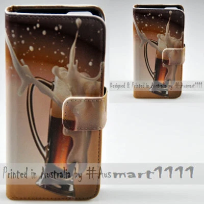 For Nokia Series - Spilled Beer Print Theme Wallet Mobile Phone Case Cover - Изображение 1 из 3