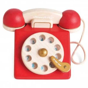 Teléfono de madera rojo vintage Le Toy Van - Imagen 1 de 1