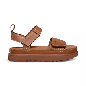 UGG GOLDENSTAR HELLBRAUNE LEDER PLATEAU RIEMCHEN DAMEN SANDALEN GRÖSSE US 5,5 NEU - Bild 1 von 5