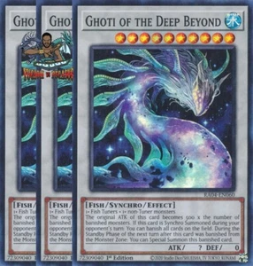 Yugioh! 3x Ghoti des tiefen Jenseits RA04-DE060 Ultra Rare 1. Auflage NM - Bild 1 von 1