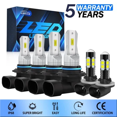 For Chevrolet K2500 K3500 1999-2000 LED Headlight High Low Beam Lamp + Fog Bulb - Image 1 of 4