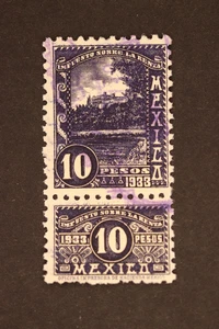 SELLO DE INGRESOS DE MÉXICO 10 PESOS 1933 IS01A IMPUESTO SOBRE LA RENTA CANCELADO - Imagen 1 de 2
