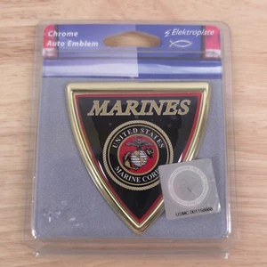 U.S. Marine Corps Seal Marines - USMC 3" Chrome Metal Auto Emblem NIP - Bild 1 von 7