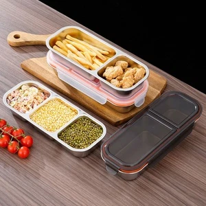 Seasoning Tray Food Storage Container Stainless Steel Lunch Box Fruit Snack Box - Picture 1 of 15