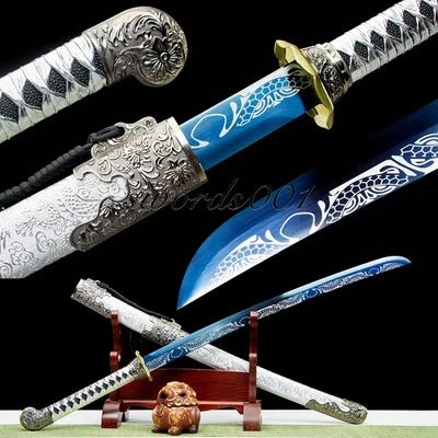 Handmade Katana Manganese Steel Collectible Sword Full Tang Sharp Dragon Blade - Image 1 of 4