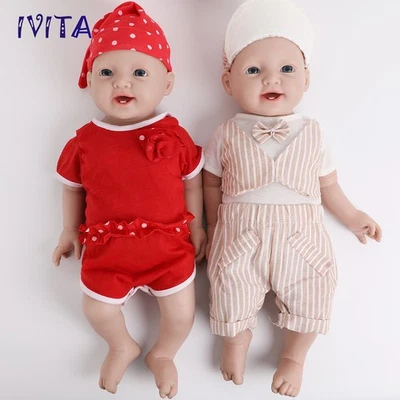 IVITA 20"Vollsilikon Reborn Baby Handgemachte Silikonpuppe Junge or Mädchen - Bild 1 von 4