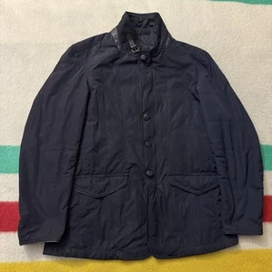$500 Mens Black Massimo Dutti Italy Quilted Bomber Jacket Size US UK XL 42 Mint - Picture 1 of 12