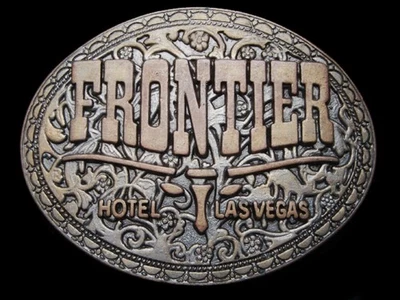 LG13137 VINTAGE AÑOS 70 ***HOTEL FRONTERIZO - LAS VEGAS*** HEBILLA CINTURÓN JUEGO Foto 1 de 2